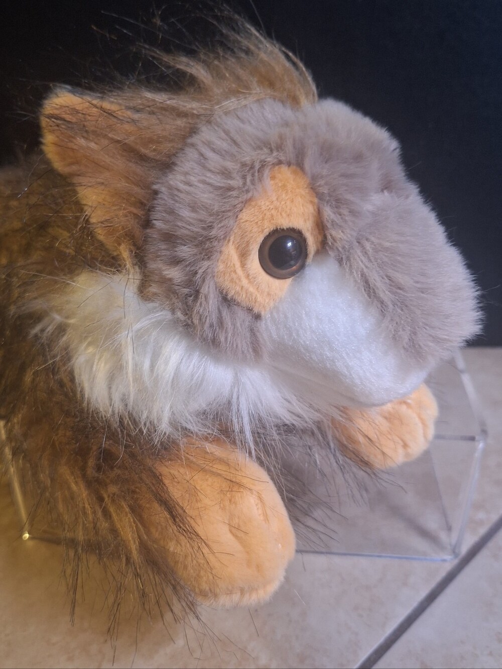 Wildlife Tree Plush 12" Lying Wolf Fuzzy Tan Gray White Edzoocation For Kids